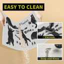 Cute Cat Litter Mat,24x16 Inch - Easy Clean, Anti Slip Trapping Mat for Box & Kitty Litter, Cute Small Rug, Indoor Cat Accessories,White