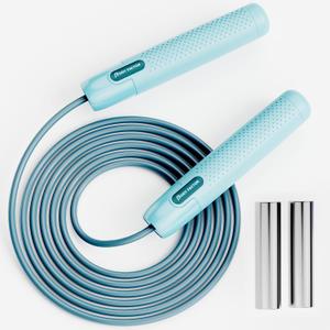 Body Factor Weighted Jump Rope, Non-Slip Comfort Grip, Premium Ball-Bearing System, 9ft Adjustable-Length Rope