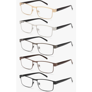 BLS Businessman Rectangular Reading Glasses - Professional Durable Readers - Blue-Light Blocking Lenses, +1.25 BLS Businessman Rectangular Reading Glasses - Professional Durable Readers - Blue-Light Blocking Lenses, +1.25