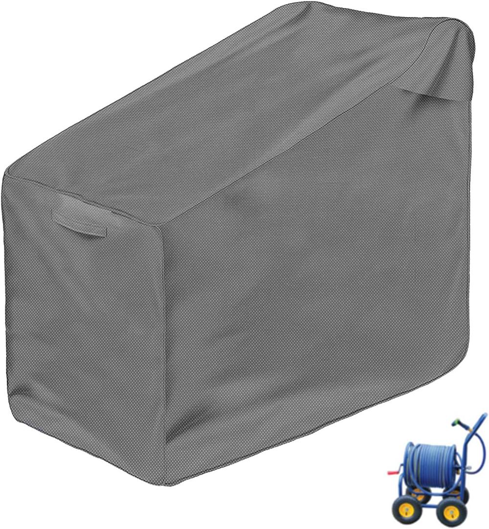 Anxingo Garden Hose Reel Cart Cover Waterproof Anti-UV 600D Oxford Fabric Hose Reel Cart Cover Fot Most 4-wheel Hose Reels (36" x28" x 36")