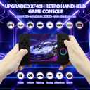 Upgraded XF40H Handheld Game Console, Retro Gaming Console Preloaded Classic Games with Multiple Emulators, 4.0 Inch 4K HD IPS Screen Open Source Linux System, Pocket Video Gaming (Black-128G)