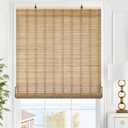 LazBlinds Cordless Bamboo Blinds, Roll Up Shades for Windows, Light Filtering Hanging Window Blinds, Bamboo Shades for Patio Indoor/Outdoor Porch, 23'' W x 72'' H, Natural
