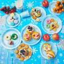 Teenyyou 148 Pcs Summer Snowflake Birthday Party Supplies Wonderland Snowflake Winter Party Decorations with Disposable Tablecloths Plates Cups Napkins Forks Spoons Banners for Summer, Plates: approx. 7 inches and 9 inches