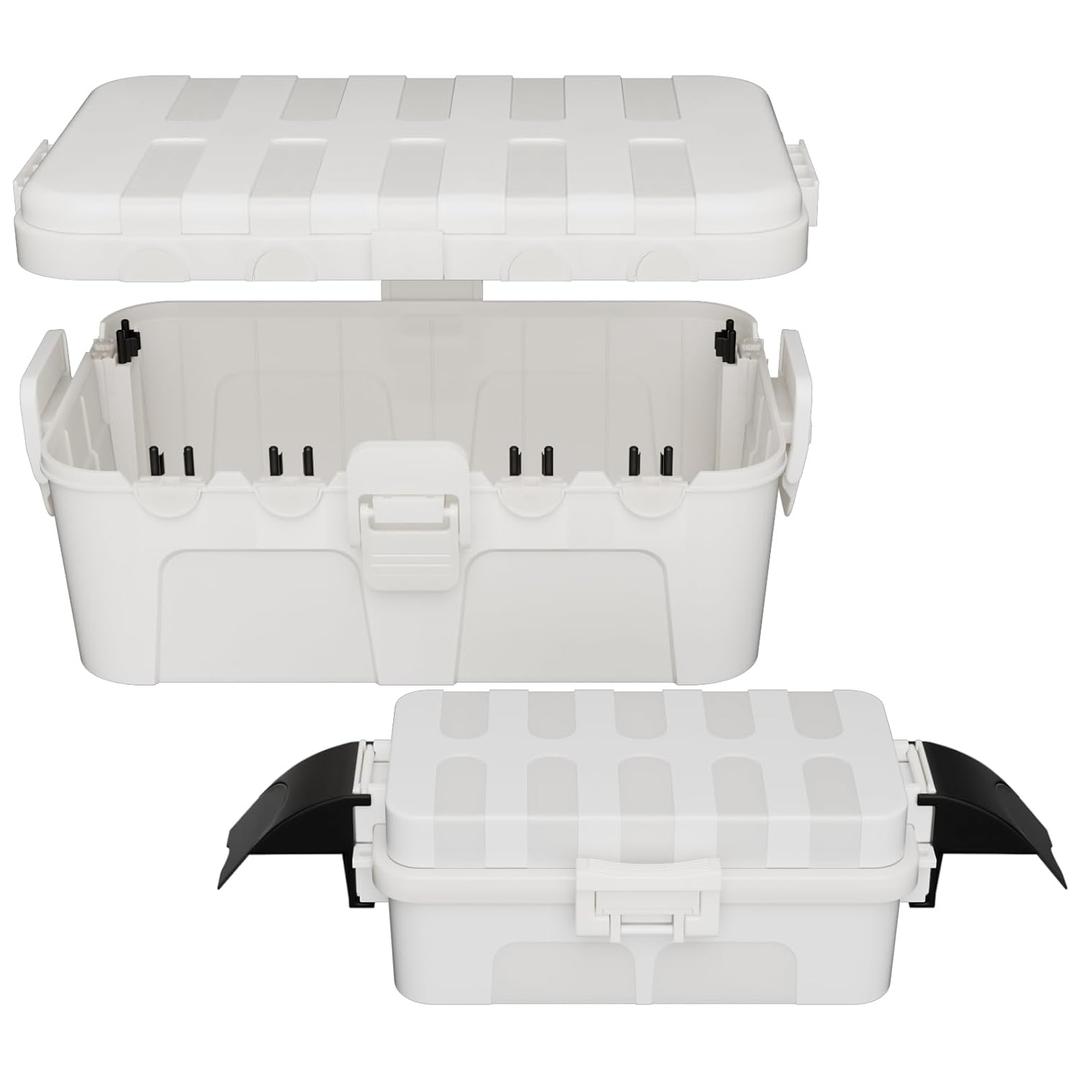 Flemoon Large Outdoor Electrical Box Waterproof (12.5 x 8.5 x 5), Bundle w/1 Small Weatherproof Electrical Connection Box (8.1 x 4.9 x 3.1) for Power Strip, Outlet, Holiday String Light, White (Large + Small (8.1" x 4.9" x 3.1"))