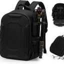 YaKuss Hard Shell Camera Backpack, Shockproof Camera Bag Case with Tripod Strap, for 14" Laptop, Camera Backpacks for Photographers,for Canon Nikon Sony SLR DSLR Mirrorless Camera, Lenses, M, Black