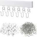 200Pcs Curtain Track Gliders Hooks, 100 Pieces Hooks and 100 Pieces Gliders for Ceiling Sliding Curtain Track, Shower Curtain Pulley for Window Shower Curtain Tracks