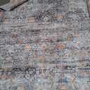 8x10 Area Rugs for Living Room - Washable Vintage Retro Large Rug, Soft Ultra Thin Non Slip Low Pile Traditional Distressed Boho Carpet for Bedroom Dining Room Home Office, Rust Clay