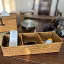 Toilet Basket Tank Topper, Seagrass Wicker Bathroom Storage Basket (14.6" x 4.7" x 3.1")