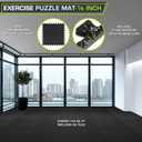 ProsourceFit Exercise Puzzle Mat -inch, EVA Interlocking Foam Floor Tiles for Home Gym, Workout Equipment, Kids Play Areas, Black, 144 SQ FT - 36 Tiles