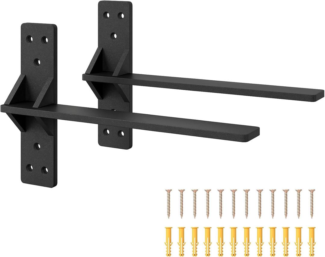 Floating Shelf Bracket, 2 Pack, 16" L x 2.5" | Heavy Duty, for Floating Wall Countertops, Bars, Desks, Vanities