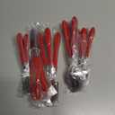 HOFTEN 20 Piece Stainless Steel Color Handle Flatware Red Silverware Set