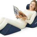 4pcs Wedge Pillow Set for After SurgeryUpright Pillows for Sleeping,Foam Wedge for Back Pain Relief and Leg PainWedge Pillows for Acid Reflux Relief and Anti-snoring (Full Navy)