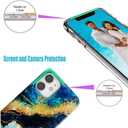 for iPhone 11 Case for Girl Women Men, Glitter Pearly Shell Luster Sparkle Bling Soft TPU Slim Thin Girl Women Protective Phone Case Cover for iPhone 11 6.1,Blue Gold Marble