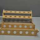 Peohud 2 Pack Bamboo Ice Cream Cone Holder, 12 Holes Waffle Cone Stand, 2 Tier Sushi Hand Roll Popcorn Display Rack for Wedding, Birthday, Buffet, Food Truck