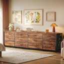 Huuger 78.7 Inch Long Dresser for Bedroom, 12 Drawer Dresser for Closet, 13"D x 78.7"W x 26.8"H