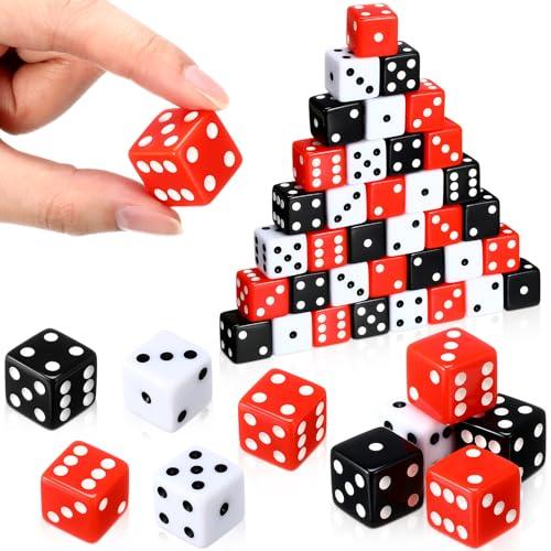 Seenelling 30 Piece 19mm Casino Theme Party Dice Sets Acrylic Large D6 Opaque Dice Bulk for Board Games Birthday Theme Party Supply (Casino Color)