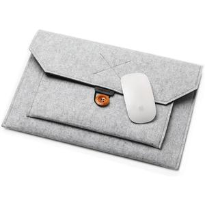 13.3" 13.6" Felt Laptop Bag Protective Ultra Slim Carrying Envelope Sleeve Case, Compatible with Asus Dell HP Thinkpad Microsoft Notebook Chromebook Ultrabook, Apple MacBook Air Pro (Light Grey, 13")