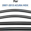 Window Visors Rain Guards Shield for 2007-2013 Acura MDX, Out-Channel Window Vent Wind Deflectors Visors Shades for 07 08 09 10 11 12 13 Acura MDX