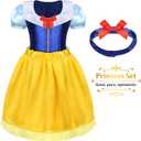 LIMIROLER Princess Dress Up Clothes for Little Girl Role Play Costume Gift Set Princess Dress Up Toys for Toddler Girls, Size M