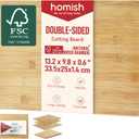 Bamboo Cutting Board for Kitchen - Wood Chopping & Charcuterie Board | Made with Moso Bamboo - Double Sided Butcher Block (13.2" x 9.8" / 33.5 x 25 cm)