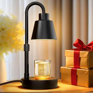 Candle Warmer Lamp, Adjustable Height Warm White Electric Candle Lamp Warmer with Timer and Dimmer for Scented Jar Candles House Warming Decor Women Gifts (Metal Base)