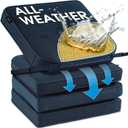 SUNROX DryFast Foam Outdoor Chair Cushion with DryMesh Drainage, All-Weather FadeShield Water Resistant Patio Furniture Cushions, Ultra Durable Patio Chair Cushions 17"x16", 4 Pack Navy