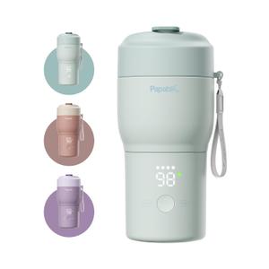 Papablic Pro Portable Bottle Warmer for Travel  Fast Heating, Built-in Sterilizer, 30W Fast Charge, 5-Temp Control, Easy-Clean Wide Mouth, Baby Milk Warmer for Breastmilk & Formula, Mint Green