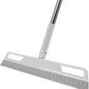 Multifunction Magic Broom, Silicone Floor Squeegee with 56" Long Handle, Rubber Sweeper, Air Broom for Floor Bathroom Kitchen Shower Tile Pet Hair Fur Marble Glass Water Window Foam Cleaning (Grey)