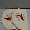 Christmas Linen Tissue Box Cover - Square Embroidered Gifts Boho Cube Holder for Bathroom Rectangle Cover Set Merry Xmas