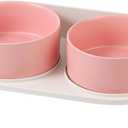 Elevated Ceramic Dog Bowl Set - Double Dog Feeding Bowls with Stand Splash Proof - Raised Dishes for Food and Water - Ideal for Small to Medium Dogs - 2 x 850 ml - 28.74 oz