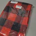 Buffalo Checker Fabric Shower Curtain Christmas Waterproof Bath Curtain Set with 12 Hooks Winter Holiday Party Decor, Red and Black, 72" x 72"