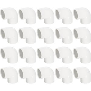1-1/4" 20 Pcs 90 Degree Elbow Pipe Fittings (Socket x Socket), Heavy Duty 2 Way Right Angle Pipe Fitting for DIY Creations, Schedule 40 PVC Coupling Adapter.