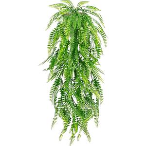 3 x Palonu Artificial Hanging Plants, Fake Potted Greenery Plant Faux Persian Rattan in White Pot Wall Room Home Indoor Outdoor Shelf Decor