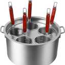Stainless Steel Pasta Cooker Insert Set, Commercial Stock Pot with Pasta Pot and Insert Strainer Steamer Basket for Home Kitchen Restaurant Cookware, 4 Holes