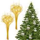 Syhood 60 Stem Gold Christmas Curly Ting Ting Branches Xmas Glitter Curly Willow Branches Vase Filler Stems Tree Picks and Sprays for Christmas Decor, Wedding, Holiday and Home