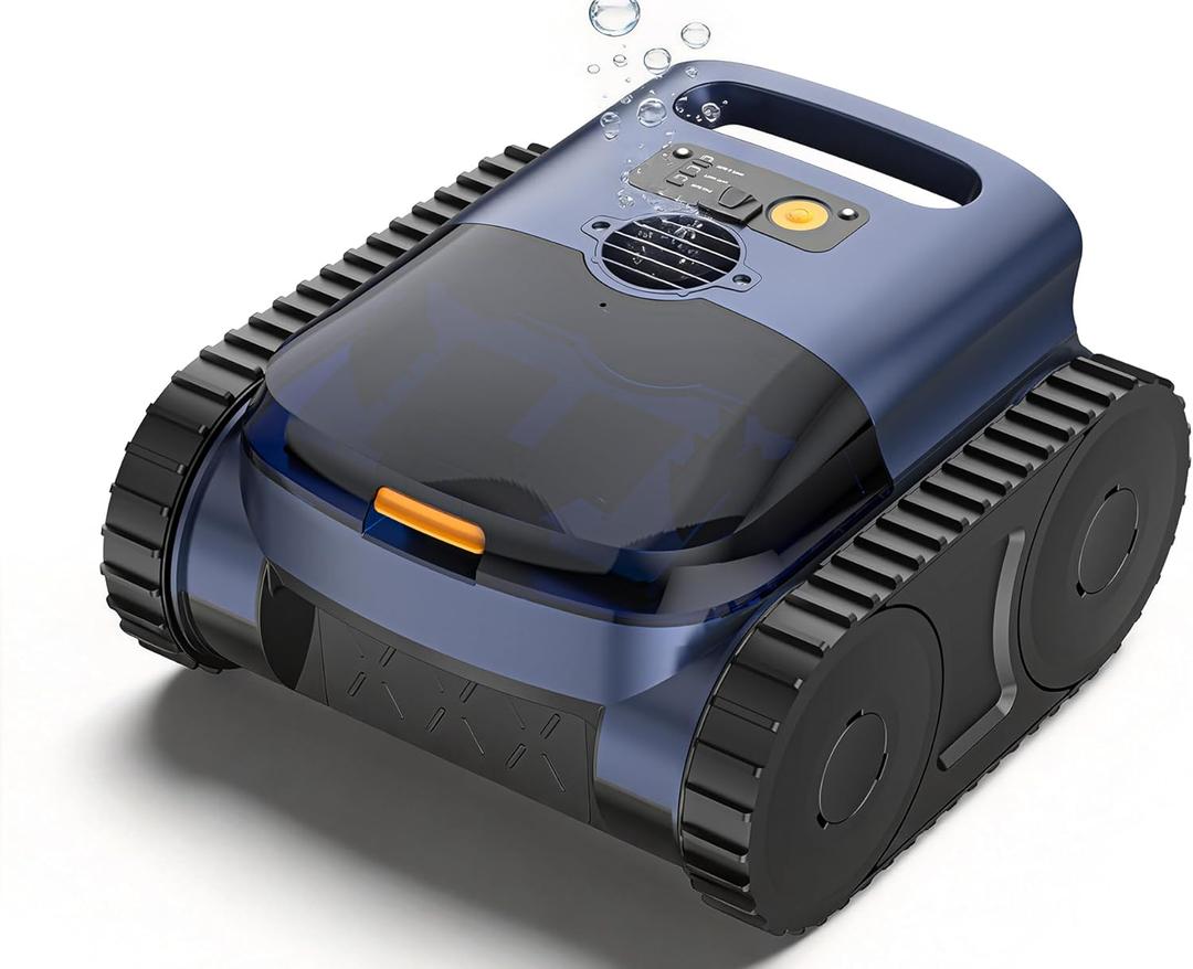 Pool Vacuum for Inground Pool, Cordless Pool Cleaner Robot with Smart Navigation, Self-Parking, LED Indicator, Wall&Waterline Above Ground Pool Vacuum Cleaning up to 2150 Sq.ft