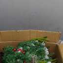 Waipfaru Outdoor Christmas Tree Urn Filler, Prelit Planter Bushes, 22 Inch Lighted Artificial Christmas Tree with Cones & Red Berries for Front Porch Pot Filler Planter Christmas Decorations, 2 Pack