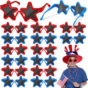 Xuhal 36 Pairs Patriotic Sunglasses for Kids Bulk Patriotic Sunglasses Memorial Day Party Favors Fourth of July Accessory (Red and Blue)