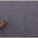 Restaurantware-Comfy Feet 40" x 58" No-Slip Floor Mat, 1 Ribbed Carpet Utility Mat - Indoor and Outdoor, for Homes Or Offices, Gray Polyester Fibers Entry Mat, Vinyl Backing, Easy to Clean