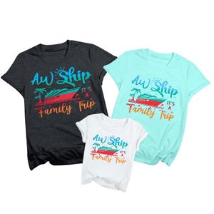 2025 Family Cruise Shirts Women It's A Family Trip Shirt Making Memories Together Cruise Ship Short Sleeve Tops Mint Green