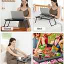 Lap Desk for Couch/Sofa/Floor, 5-Angle Adjustable Bed Desk with Foldable Legs &Cup Holder, Light Weight Bed Tray Table for Writing/Eating/Reading, Portable Laptop Stand for Adults, Kids