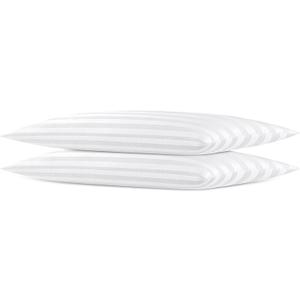 Thin Flat Soft Low Pillows Standard Size Set of 2, Down Alternative Filled Bed Pillows for Side Back and Stomach Sleepers 20x26