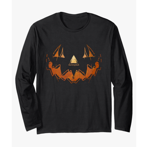 Creepy Jack O Lantern Halloween Costume Party Pumpkin Long Sleeve T-Shirt Size Medium