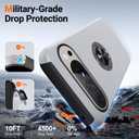 2 x JAME for Google Pixel 9 Pro XL Case, Slim Fit Phone Cover with Metal Ring Holder Kickstand Stand, Dual Layer Military Grade Shockproof Protective Phone Case for Google 9 Pro XL 6.8", Silver