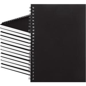 MIVIDE 24 Pack Black A5 Spiral Notebook, 8.2 x 5.7 Inch 120 Pages Hardcover Spiral Lined Notebook Journal, Lined Travel Bulk Writing Paper Notebook for School Business Office Supplies