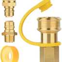 Natural Gas Quick Connect Disconnect Fittings 3/4, Propane Hose Connector for NG/LP Appliance with Male Female Pipe Thread, Use for Generator, Grill, Heater, CSA Brass