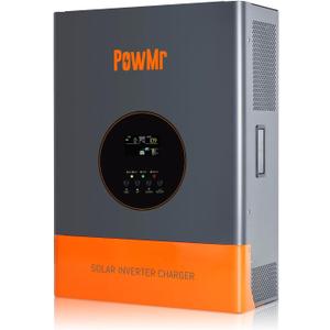 PowMr 5000W Hybrid Solar Inverter 48VDC to 110V/220VAC, 5KW Off-Grid w/Built-in 120A MPPT Charge Controller, Pure Sine Wave Inverter for 48V Lead-Acid & Lithium Battery &User, Peak Power:15000W