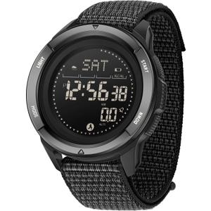 findtime Men's Digital Watch Pedometer Step Counter Watches Military Compass Waterproof Wrist Watch Tactical Sport Watch Calories Counter Pacer Running Wristwatch LED Light Stopwatch Countdown