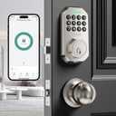Keyless Entry Door Lock with Handle App Control Door Locks for Front Door Anti-Peeping Password Smart Door Lock for Homes Hotel Bedroom Doors with 2 Door Knobs Satin Nickel