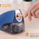 Bostitch Office Electric Pencil Sharpener for Classroom & Desk Use, Heavy-Duty Stall-Free Motor, High-Capacity Shavings Tray, Dark Blue